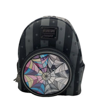 Load image into Gallery viewer, Loungefly Wednesday Nevermore Mini-Backpack Stained Glass EE Exclusive